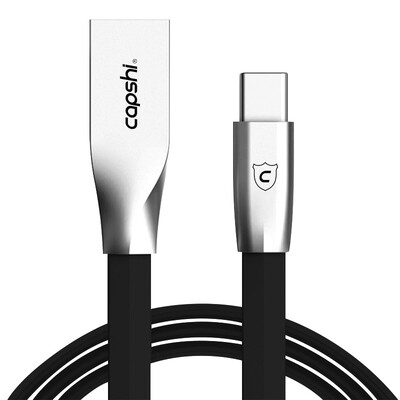 

Capshi Type-C Data Line Эндрюс Мобильный телефон зарядное устройство Цинковый сплав Черный 1.2 м Huawei P10 / mate9 / Слава V8 / Мамонт 5 / Samsung S8 / Просо 5S6