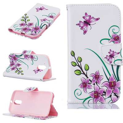 

Pink butterfly Design PU Leather Flip Cover Wallet Card Holder Case for Moto G4G4 Plus