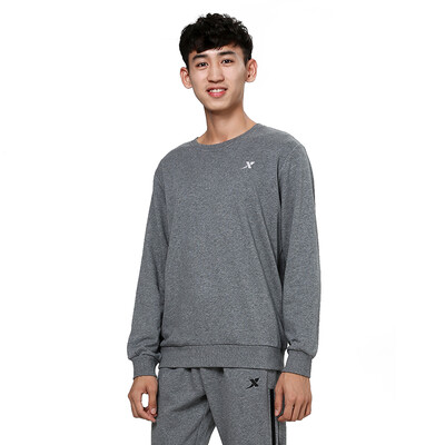 

XTEP Men&39s sweater sports shirt casual fashion long-sleeved T-shirt collar round neck sportswear 884429059141 flower gray M