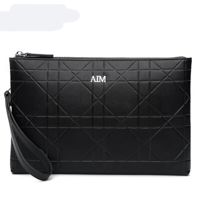 

AIM men handbags fashion business rhyme pattern large capacity cowhide hand grasping package male envelope bag S005