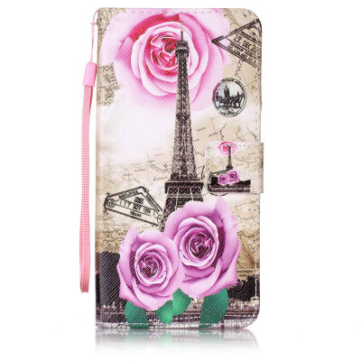 

Flower Tower Design PU Leather Flip Cover Wallet Card Holder Case for Lenovo A7000