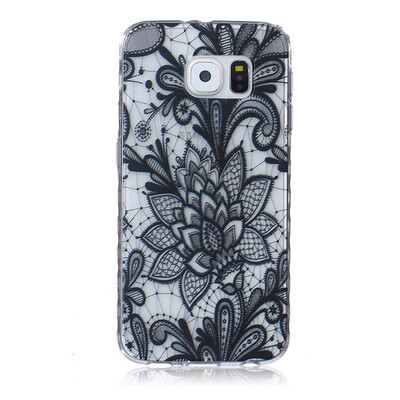 

Black Rose Pattern Мягкий тонкий ТПУ Резиновая крышка силиконовый гель чехол для SAMSUNG GALAXY S6