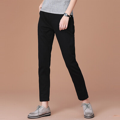 

CITYPLUS Arts Fan loose waist stretch loose Halen solid color wild casual pants CWKX172264 black L