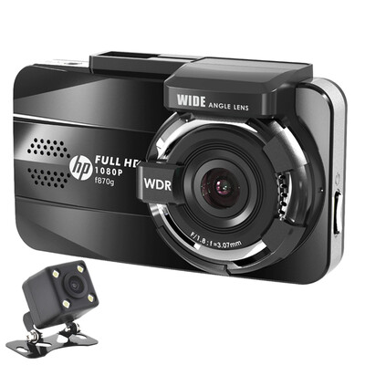 

HP f870g Starlight ночного зрения вождения рекордер высокого разрешения два объектива широкоугольный Парковка Мониторинг GPS Автомобильный видеорегистратор