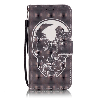 

Skull Design PU Leather Flip Cover Wallet Card Holder Case for SAMSUNG S7