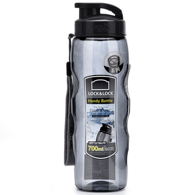 

Locklock Portable Lacquers Large Capacity Outdoor Travel Leakproof Student Free Plastic Water Cup 700ml Black HPP722TBK-PR