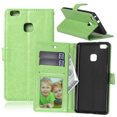 

Green Style Classic Flip Cover with Stand Function and Credit Card Slot for HUAWEI P9 LITE