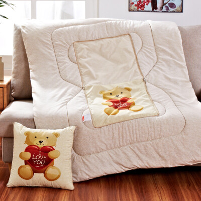 

Jiuzhou deer pillow was home textile linen style multi-functional dual-use cushions nap quilt summer cool quilt dual-use office sofa car cushions are good to learn cat 110 * 150cm