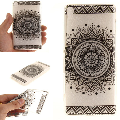 

Черный Мандала шаблон Мягкий тонкий резиновый ТПУ Силиконовый чехол Гель для SONY Xperia XA