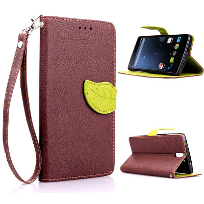 

Brown Design PU Leather Flip Cover Wallet Card Holder Case for One Plus One