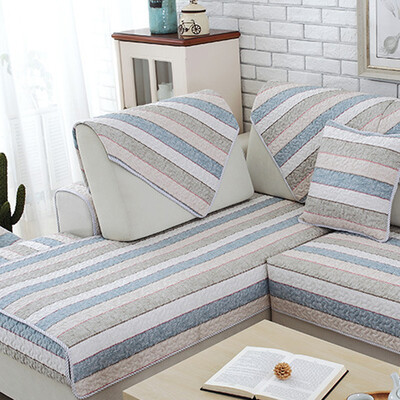 

Green reed European style sofa cushion sofa sofa four seasons non-slip simple stripes 90 180cm 1 piece installed