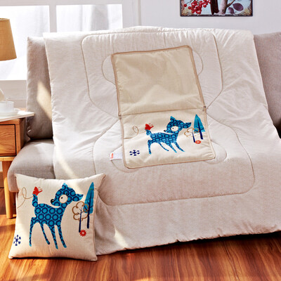 

Jiuzhou deer pillow was home linen style multi-functional dual-use cushions nap quilt summer cool quilt dual-use office sofa car cushions by sika deer 110 150cm