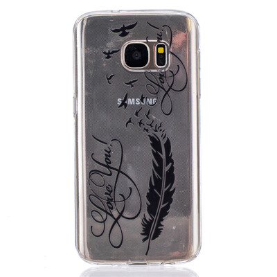 

LOVE Перья Pattern Мягкий Тонкий TPU Резиновый Силиконовый гель Чехол для SAMSUNG GALAXY S7