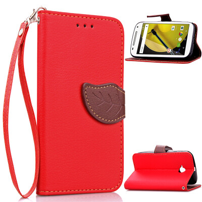 

Red Design PU Leather Flip Cover Wallet Card Holder Case for Moto ROKR E2