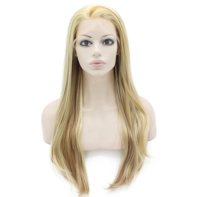 

Iwona Synthetic Hair Lace Front Long Stright Blonde Auburn Mix Wig