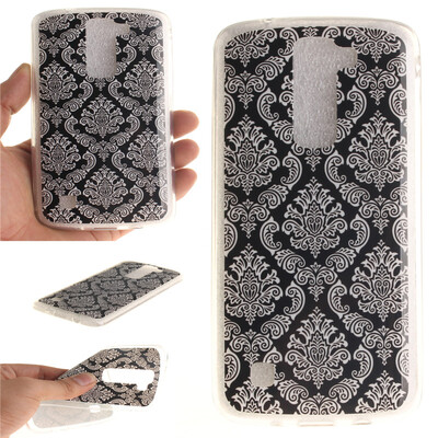 

Totem flowers Pattern Soft Thin TPU Rubber Silicone Gel Case Cover for LG K8