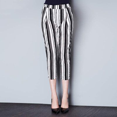 

Marc Rebecca black and white vertical striped harem pants feet pants seven casual pants 61017K black and white vertical M code