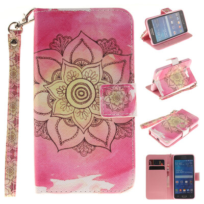 

Pink flower Design PU Leather Flip Cover Wallet Card Holder Case for SAMSUNG GALAXY Grand Prime G530