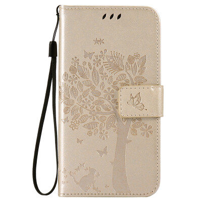 

Gold Tree Design PU Leather Flip Cover Wallet Card Holder Case for SAMSUNG A510 A52016