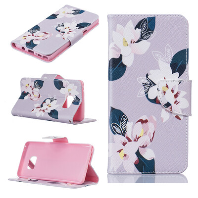 

Gray lily Design PU Leather Flip Cover Wallet Card Holder Case for SAMSUNG GALAXY Note 7