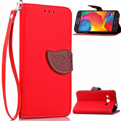 

Red Design PU Leather Flip Cover Wallet Card Holder Case for Samsung Galaxy G386