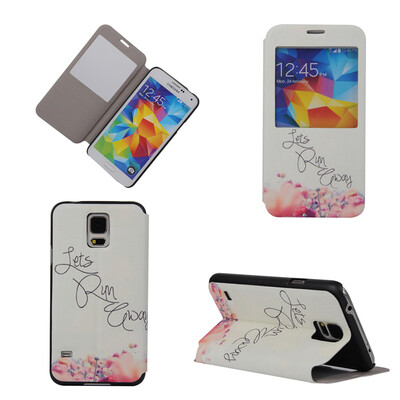 

Lets Run Design PU Leather Flip Cover Wallet Card Holder Case for Samsung Galaxy S5