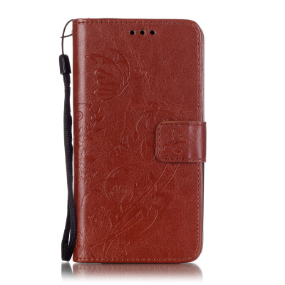 

Brown Flower Design PU Leather Flip Cover Wallet Card Holder Case for NOKIA N640