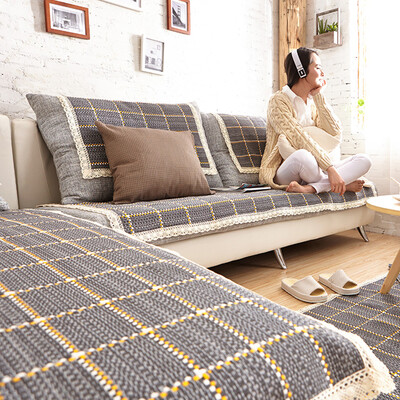 

FOOJO rich knitting four seasons sofa cushion four people 90 210cm grid