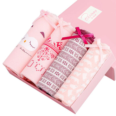

Jingdong Supermarket Arctic velvet women underwear Seamless printed underwear Pure cotton crotch Sexy big waist in the waist Women&39s duvet cotton fabric girl briefs BJR25312-4B M