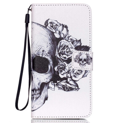 

Skull Design PU Leather Flip Cover Wallet Card Holder Case for SAMSUNG G5308