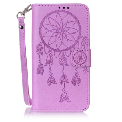 

Purple Wind Chime Design PU Leather Flip Cover Wallet Card Holder Case for SONY XA