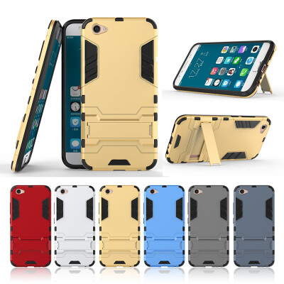 

Gold Slim Robot Armor Kickstand Shockproof Hard Rugged Rubber Back Case For VIVO X9