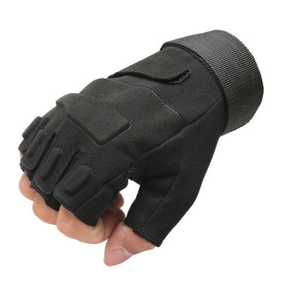 

Kobo (K-BOW) Sports Outdoor Half-pointed Glove Male Tactical Army Mans Ride Anti-skid Fighting Mountaineering Fitness Gloves Anti-Slip Anti-cut Gloves Gloves Upgrade Black Half Refers to