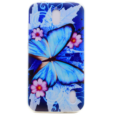 

Blue butterfly Pattern Soft Thin TPU Rubber Silicone Gel Case Cover for Huawei Y625