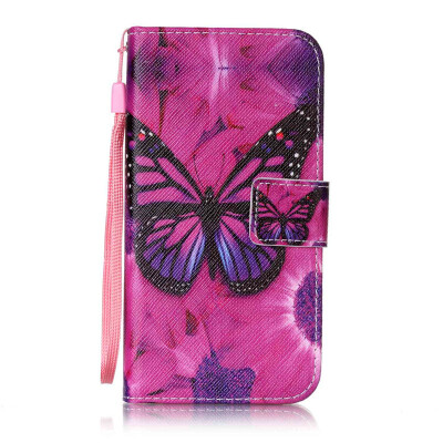 

Black Butterfly Design PU Leather Flip Cover Wallet Card Holder Case for Huawei Honor 4C