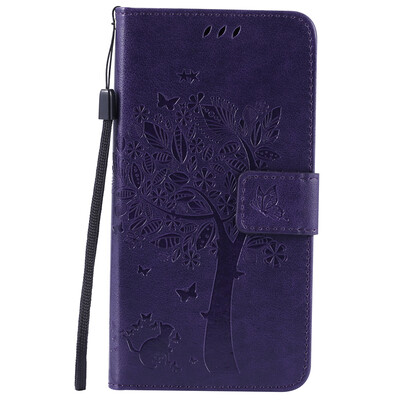 

Purple Tree Design PU кожа флип крышку кошелек карты держатель чехол для SAMSUNG C5