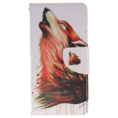 

Brown wolf Design PU Leather Flip Cover Wallet Card Holder Case for HUAWEI P9