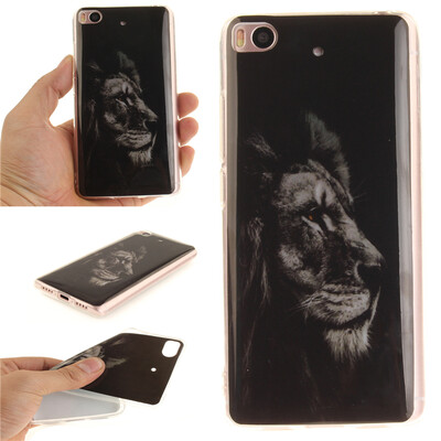 

Black lion Pattern Soft Thin TPU Rubber Silicone Gel Case Cover for XIAOMI 5S