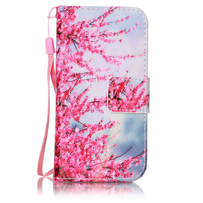 

Plum Blossom Design PU Leather Flip Cover Wallet Card Holder Case for Apple iPod Touch 5