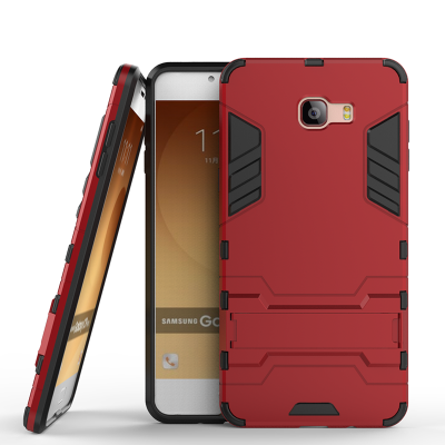 

Red Slim Robot Armor Kickstand Shockproof Hard Rugged Rubber Back Case For SAMSUNG Galaxy C9