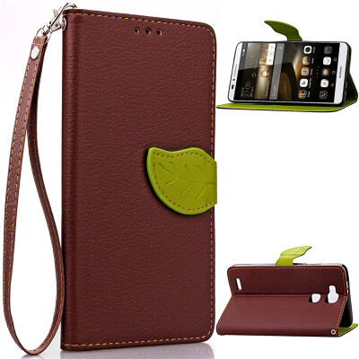 

Brown Design PU Leather Flip Cover Wallet Card Holder Case for Huawei Mate 7