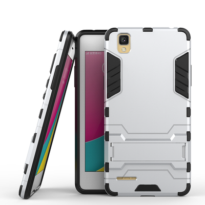 

Silver Slim Robot Armor Kickstand Shockproof Hard Rugged Rubber Back Case For OPPO A35