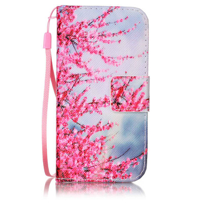 

Plum Blossom Design PU Leather Flip Cover Wallet Card Holder Case for Apple iPhone 5C