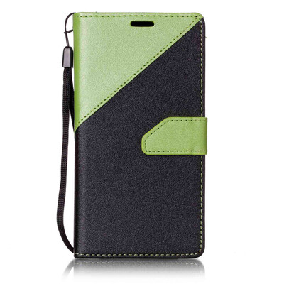 

Black + Green Design PU Leather Wallet Case Classic Flip Cover with Stand Function and Credit Card Slot for SAMSUNG Galaxy J3 /J3