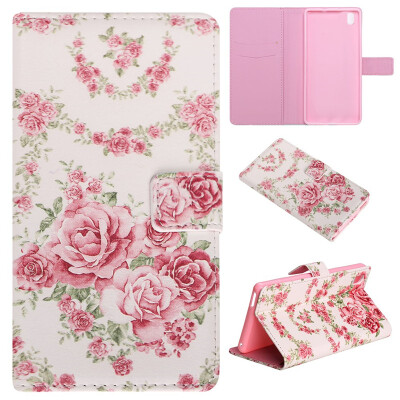 

Pink Rose Design PU Leather Flip Cover Wallet Card Holder Case for Sony Xperia M4 Aqua