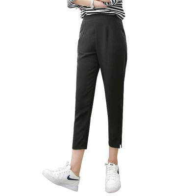 

Antarctic nanjiren casual pants female simple wild feet pants fashion nine points Harlan pants female models black XXL 17586