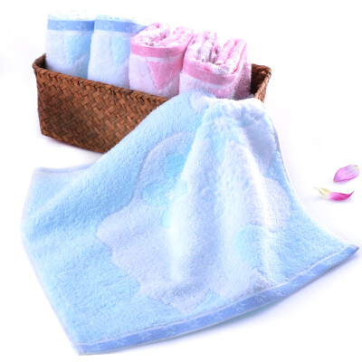 

Matt towel home textiles cotton towel dyed jacquard soft water flower flower fairy square blue 34 34cm 45g article