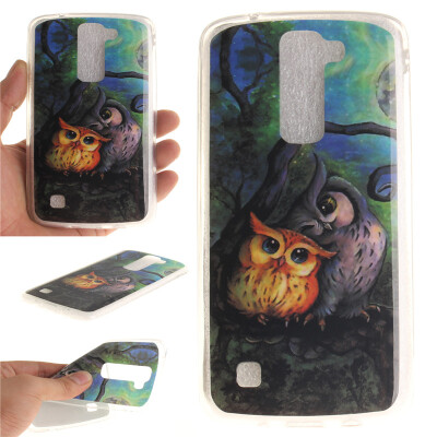 

Oil painting owl Pattern Soft Thin TPU Rubber Silicone Gel Case Cover for LG K8