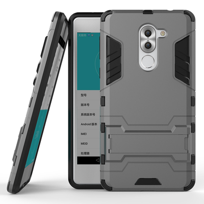 

Gray Slim Robot Armor Kickstand Shockproof Hard Rugged Rubber Back Case For HUAWEI Honor 6X