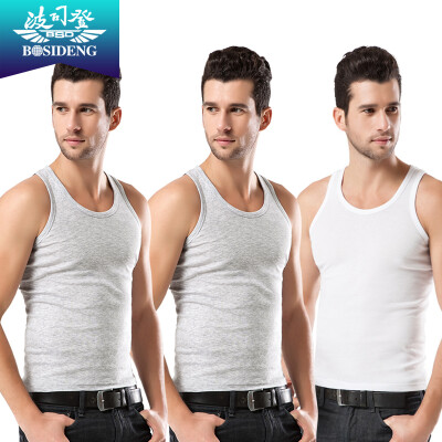 

Jingdong supermarket] Bosideng (BOSIDENG) men's vest cotton breathable sports fitness bottoming shirt vest sweat vest male thin section underwear three pieces of white